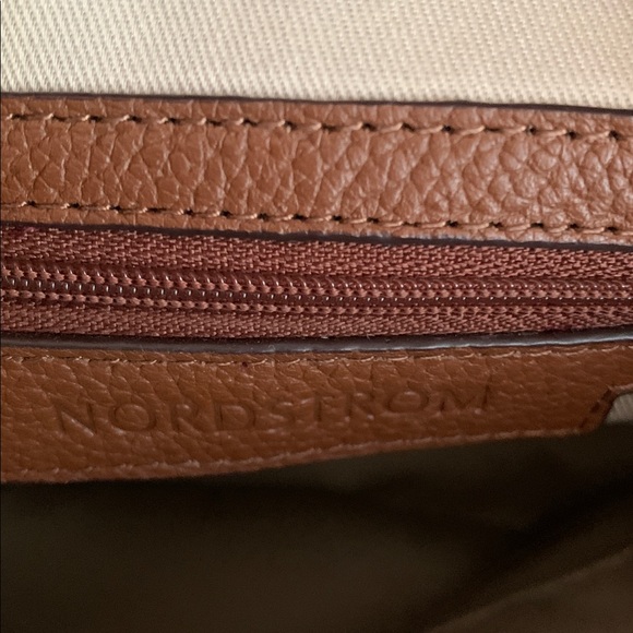 Nordstrom Women's Brown Leather Chain-Detail Crossbody Bag - Picture 4 of 12